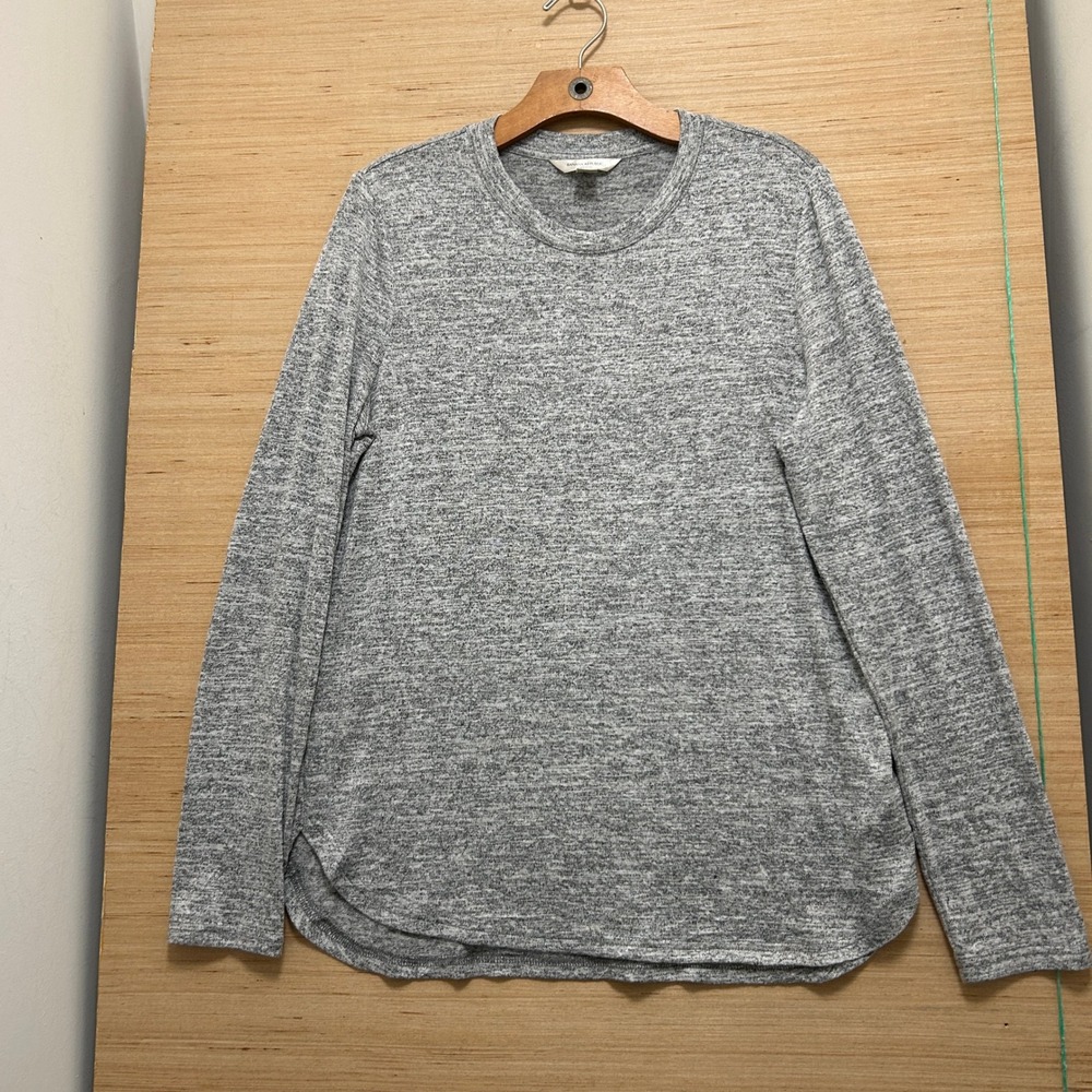 Banana Republic Luxespun Grey Heather Crew Neck Long Sleeve Top Large